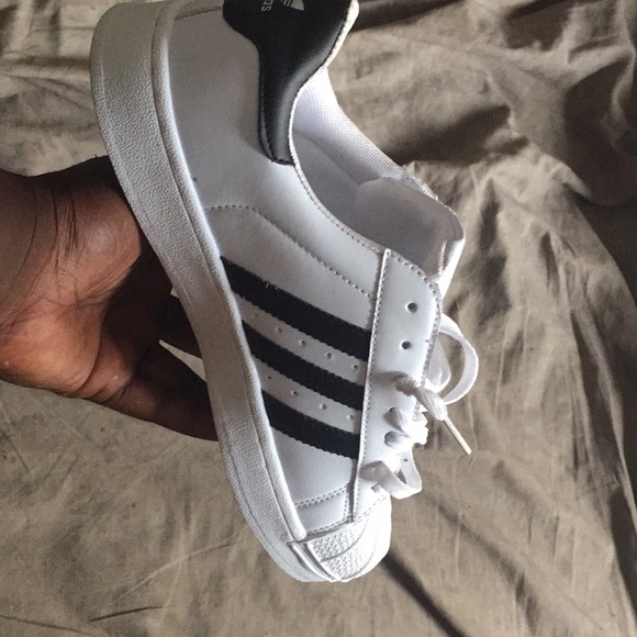 Nice clean adidas shell toes‼️💯 ONLY WORN ONCE - Picture 3 of 5